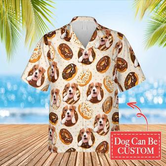 Chocolate Donuts Cake Hawaiian Custom Image Dog Funny Summer Shirt Beach Hawaiian Casual Button Down Short Sleeve Hawaiian Shirt | Newhawaiianshirts AU