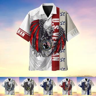 Colored Feather Eagle Multiservice US Veteran Hawaii Shirt | Newhawaiianshirts AU