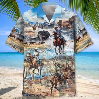 Cowboy Life Vintage Art Hawaiian Shirt for Cowboy Summer Beach Shirt | Newhawaiianshirts DE