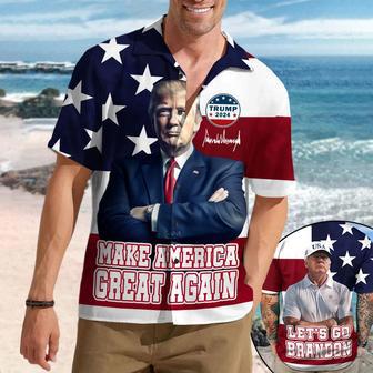 Custom 2024 Donald Trump Photo Hawaiian Shirt, Take America Back, Let's Go Brandon Vote for Trump 2024 Summer Shirt | Newhawaiianshirts AU