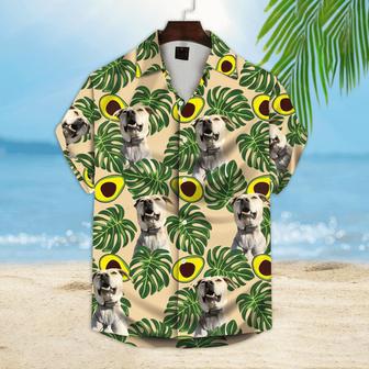 Custom Avocado & Leaves Pattern Short-Sleeve Hawaiian Shirt, Lemon Zest Color Shirt, Summer Gift for Dog Lover | Newhawaiianshirts UK