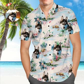 Custom Dog Face Hawaiian Shirt Custom Tropical Shirts Men's All Over Print Hawaiian Shirt | Newhawaiianshirts CA