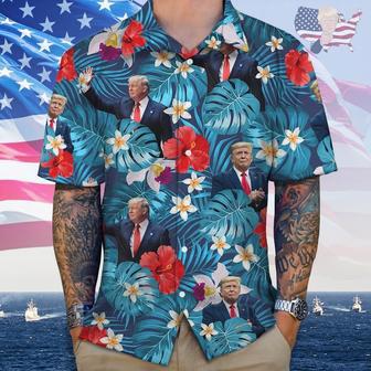 Custom Donald Trump Portrait Tropical Style Hawaii Shirt, Trump Lovers Hawaiian Shirt For Men, Women | Newhawaiianshirts AU