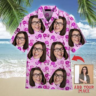 Custom Face On Pinktober Breast Cancer Awareness Custom Hawaiian Shirt, Personalized Hawaiian Shirts, Custom Photo Hawaiian Shirt | Newhawaiianshirts CA