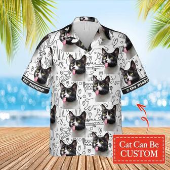 Custom Face Photo Cat Animals Drawing Hawaiian Funny, Hawaiian Shirt for Men Women, Idea Gift Cat Lover | Newhawaiianshirts