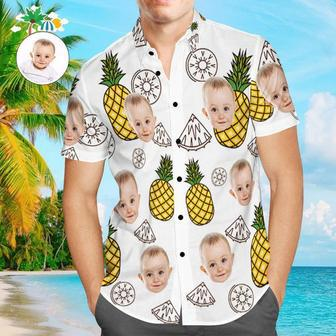 Custom Face Shirt Hawaiian Shirt For Men Funny Pineapple, Funny Baby Hawaiian, Shirt for Dad | Newhawaiianshirts