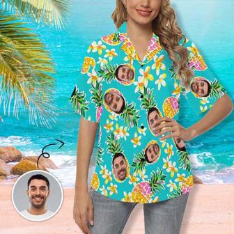 Custom Face Summer Vocation Women's Hawaiian Shirts, Gift for Her | Newhawaiianshirts AU