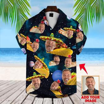 Custom Faces Hawaiian Shirt With Tacos, Personalized Hawaiian Shirt for Men, Custom Photo Hawaiian Shirt | Newhawaiianshirts CA