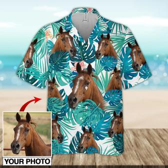 Custom Horse Image Seamless Hawaiian Shirt, Personalized Hawaiian Shirt for Men Women, Shirt for Horse Lover | Newhawaiianshirts CA