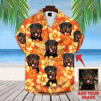 Custom Image Flowers Pattern Short-Sleeve Hawaiian Shirt, Summer Pet Shirt, Gift for Dog Cat Lover | Newhawaiianshirts AU