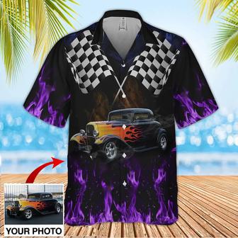 Custom Image Hot Rod Hawaiian Shirt, Car Fire Hawaiian Shirt for Men, Idea Shirt for Summer | Newhawaiianshirts