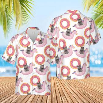 Custom Photo Cat Summer Shirt Beach Hawaiian Shirt, Summer Vacation, Unicorn Swim Float Hawaiian Funny | Newhawaiianshirts DE