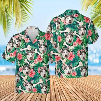 Custom Photo Dog Green Leaves With Bones Hawaiian, Funny Summer Shirt Beach Hawaiian Shirt, Idea Gift for Pet Lover | Newhawaiianshirts UK