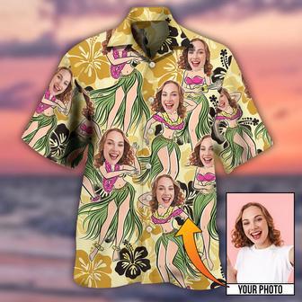 Custom Photo Face Women Floral Pattern Hawaiian Shirt, Gift for Women, Idea Gift for Her | Newhawaiianshirts