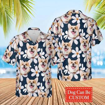 Custom Photo Frangipani Flower Funny Dog Hawaiian Shirt, Hawaiian Shirt for Men Women, Gift for Dog Lover Shirt | Newhawaiianshirts UK