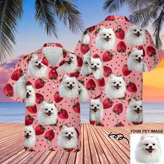 Custom Photo Pet Dog Face Floral Strawberry Hawaiian Shirt, Dog Hawaiian Shirt for Men Wonen | Newhawaiianshirts UK