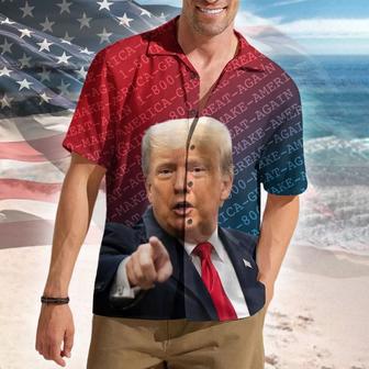 Custom Trump's Face Hawaiian Shirt , Donald Trump Make American Great Again Hawaii Shirt | Newhawaiianshirts AU