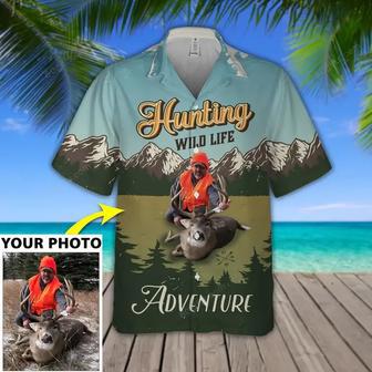 Customized Hunting Photo Hawaiian Shirt, Hawaiian Shirt for Hunter, Idea Gift for Men | Newhawaiianshirts UK