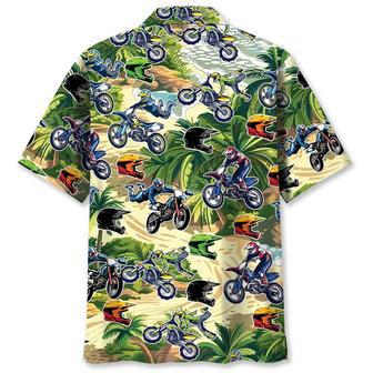 Dirt Bike Tropical Hawaiian Shirt for Men, Motocross Dirt Bike Race Day Aloha Vibes Hawaiian Shirt | Newhawaiianshirts