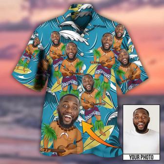 Face Aloha Surf Trip Custom Photo Hawaiian Shirt, Custom Face Funny Shirt, Idea Gift Shirt for Men in Summer | Newhawaiianshirts UK