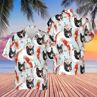 Fish And Funny Cat Hawaiian Custom Image Cat Summer Shirt Beach Hawaiian, Hawaiian Shirt for Men Women, Cat Lover | Newhawaiianshirts DE