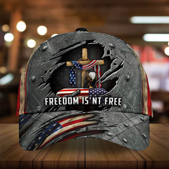 Freedom Isnt Free Men's Veteran Cap U.S Iron Pattern - Monsterry