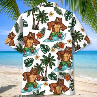 Funny Bear Surfing Hawaiian Shirt Beach Tropical Aloha Surfing Hawaiian Shirt for Men, Husband | Newhawaiianshirts UK