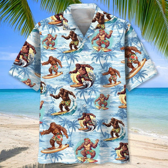 Funny Bigfoot Surfing Beach Hawaiian Shirt for Men, Women Summer Beach Shirt | Newhawaiianshirts
