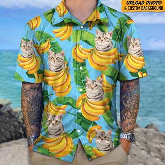 Funny Custom Image Cats And Bananas Short Hawaiian Shirt, Vacation Tropical Shirts Hawaiian Shirt, Gift for Cat Lovers | Newhawaiianshirts CA