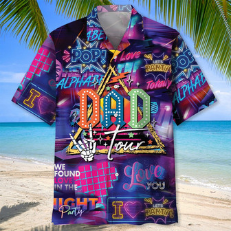 Funny Dad Tour Colorful Hawaiian Shirt for Men, Daddy, Father Summer Beach Shirt | Newhawaiianshirts