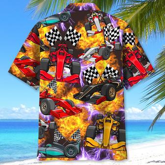 Funny Formula Color Hawaiian Shirt for Racer, Fire Hawaiian Shirt for Men | Newhawaiianshirts UK