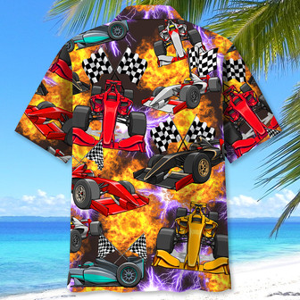 Funny Formula Color Hawaiian Shirt for Racer, Fire Hawaiian Shirt for Men | Newhawaiianshirts