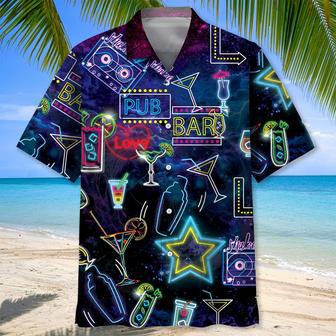 Funny Neon Style Bar Pub Hawaiian Shirt for Men, Women, Bestie, Beer Drink Bar Group Uniform | Newhawaiianshirts