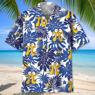 Funny Number PI Blue Tropical Hawaiian Shirt for Men, Women, Math Lovers | Newhawaiianshirts