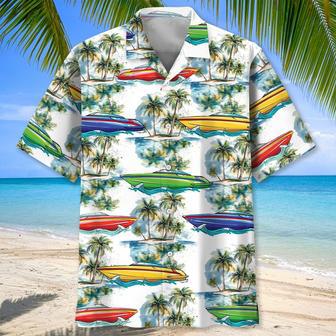 Funny Watercolor Boat Racing Hawaiian Shirt for Men, Women Tropical Boat Racing Hawaiian Shirt | Newhawaiianshirts UK