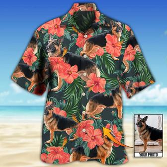 German Shepherd Tropical Custom Photo Hawaiian Shirt, Personalized Hawaiian Shirt Dog, Idea Gift for Dog Lover | Newhawaiianshirts CA