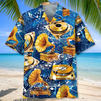 Gold Vinyl Record Hawaiian Shirt for Men, Women, Vinyl Record Summer Shirt | Newhawaiianshirts