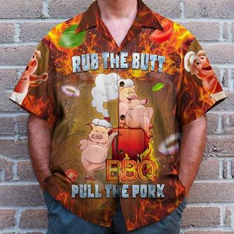 Grilling Rub The Butt Pull The Pork Hawaiian Shirt, Aloha Shirt | Newhawaiianshirts