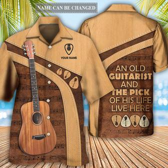 Guitar Old Guitarist And The Pick Personalized Hawaiian Shirt Dilypod, Shirt for Guitar Lover | Newhawaiianshirts CA