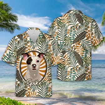 Hawaiian Shirt with Dog Face Hand-Painted, Tropical T- Shirt Mens, Custom Print Hawaiian Shirt | Newhawaiianshirts CA