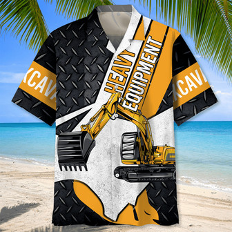 Heavy Equipment Excavator Hawaiian Shirt for Men, Excavator Driver | Newhawaiianshirts