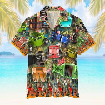 Hot Rod Hawaiian Shirt Colorful Racing Cars Theme | Newhawaiianshirts DE