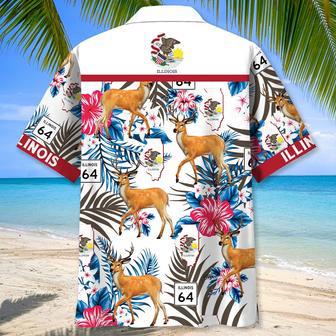 Illinois Proud Hawaiian Shirt for Men, Women, Illinois State Flag Hawaiian Summer Beach Shirt | Newhawaiianshirts DE