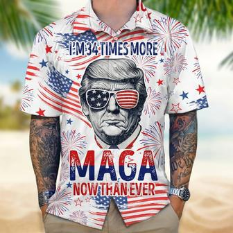 I'm 34 Times More MAGA Now Than Ever Trump Hawaiian Shirt, Trump 2024 Hawaii Shirt For Republican Supporters | Newhawaiianshirts AU