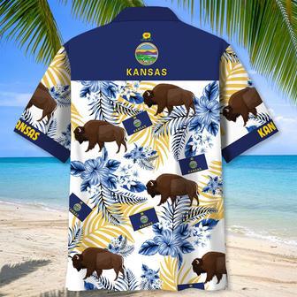 Kansas State Proud Hawaiian Shirt for Men, Women, Kansas Flag Hawaiian Summer Beach Shirt | Newhawaiianshirts AU