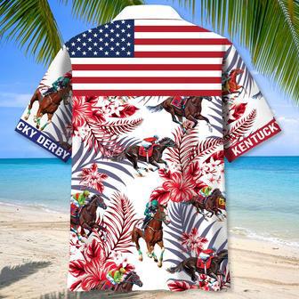 Kentucky Racing Flag Proud Hawaiian Shirt, Kentucky Tropical Flowers Racing Hawaiian Shirt | Newhawaiianshirts CA