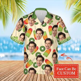 Kiwi Icream Hawaiian Funny Custom Face Image Summer Shirt Beach Hawaiian Shirt, Gift for Him Her, Enjoy the Summer | Newhawaiianshirts CA