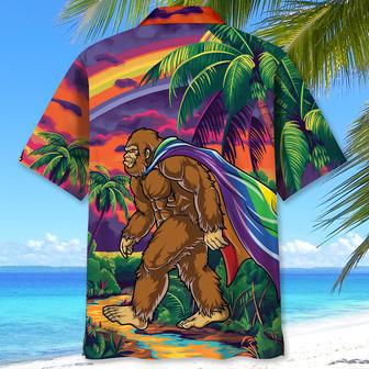 LGBT Rainbow Bigfoot Hawaiian Shirt for LGBT Community Pride Month LGBT Hawaiian Shirt | Newhawaiianshirts DE