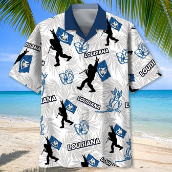 Louisiana Bigfoot Hawaiian Shirt for Men, Women, Louisiana Proud Summer Beach Shirt | Newhawaiianshirts