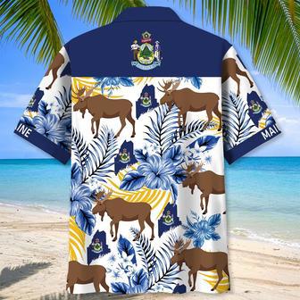 Maine State Proud Hawaiian Shirt for Men, Women, Maine State Flag Hawaiian Summer Beach Shirt | Newhawaiianshirts AU